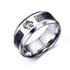 Bague Loup Gravé (Acier)